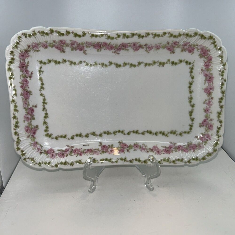 Cottagecore French Chic Floral GDA Limoges Porcelain Tray-Hotel Hillman, AL